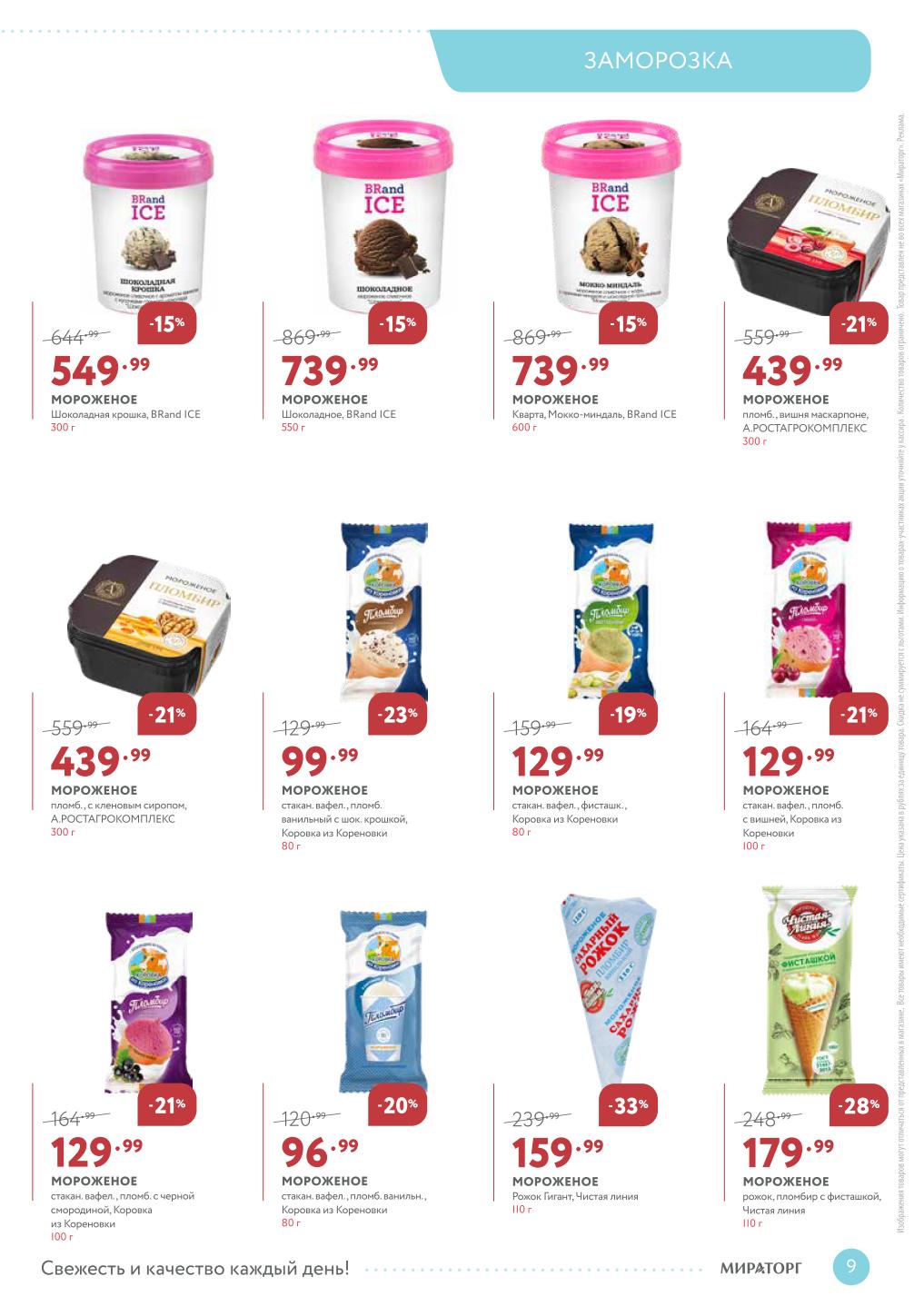 Скидки на мороженое в Мираторг с 8 по 21 сентября 2025